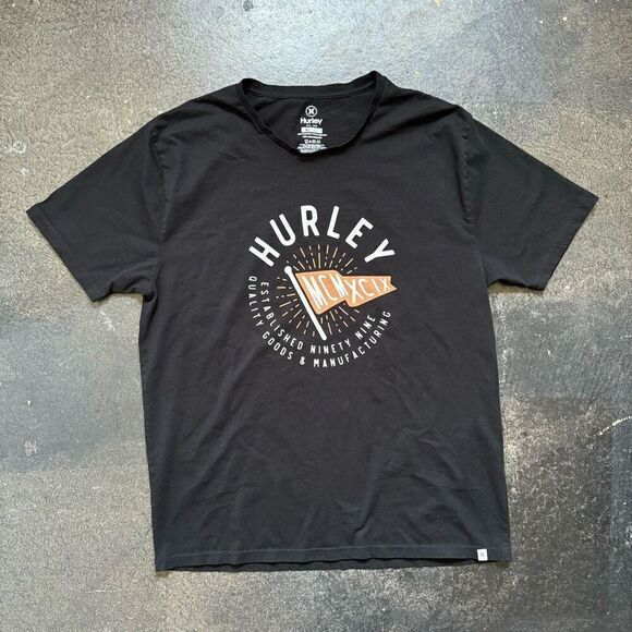 Hurley T-Shirt Men’s Size XL Flag Graphic 100% Cotton Short Sleeve Essential - Picture 1 of 7